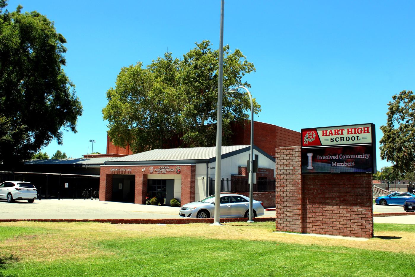 William S. Hart High School sign in Newhall, Santa Clarita, California