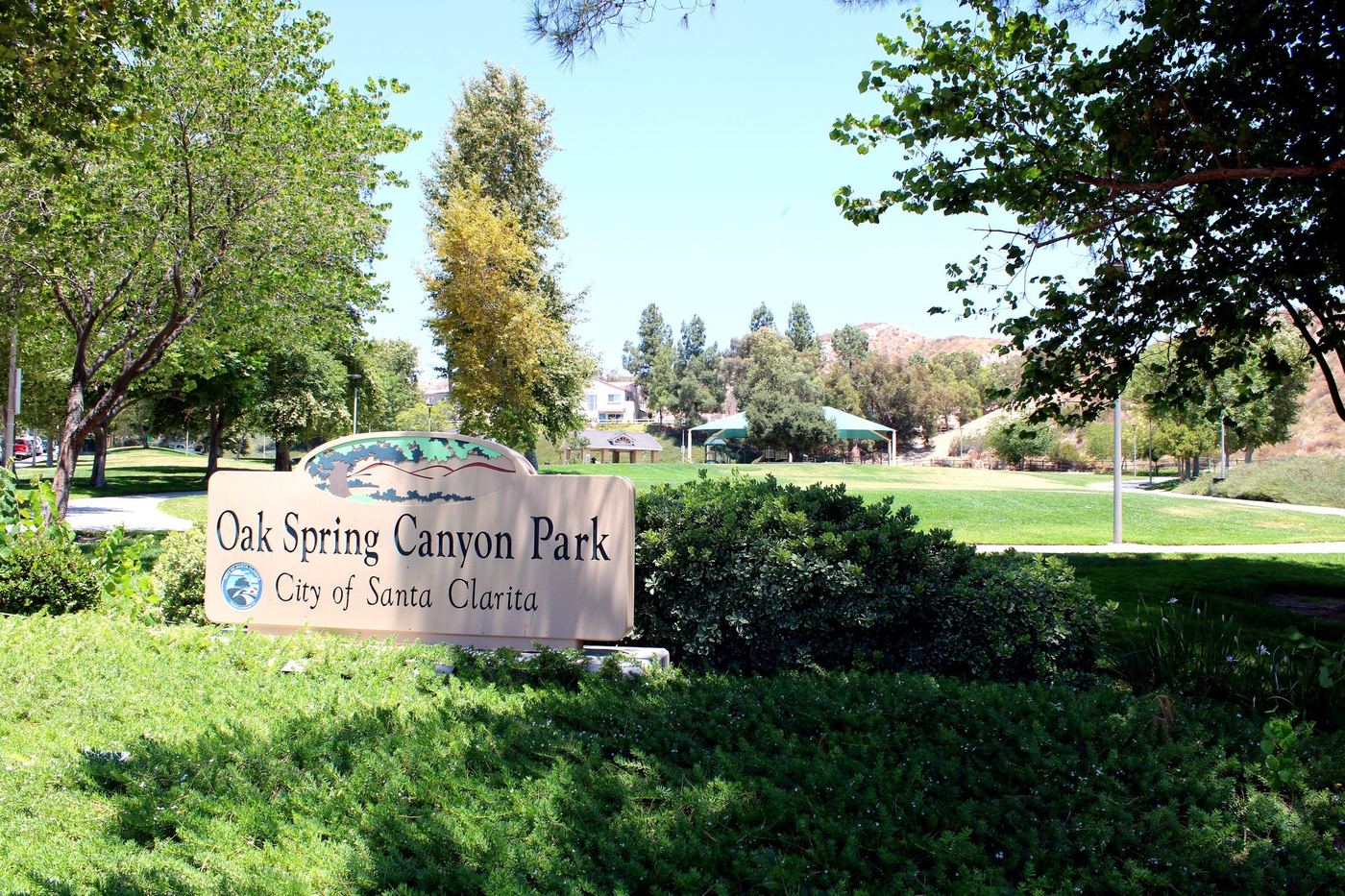 Oak Spring Canyon Park sign in Canyon Country, Santa Clarita